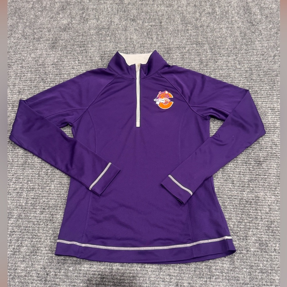 Cutter & Buck Clemson Tigers Retro Purple Athletic DryTec Top Sz XS